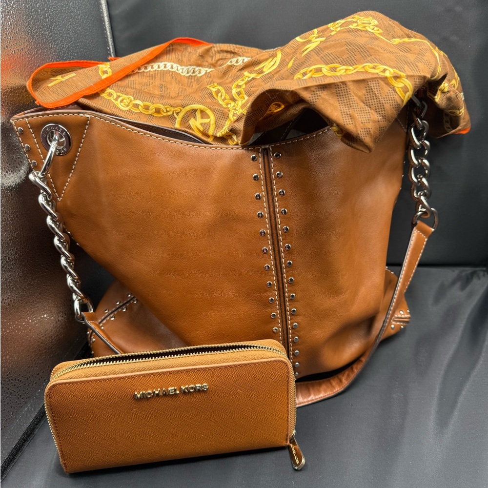 Michael Kors Astor large studded bag with chain detail